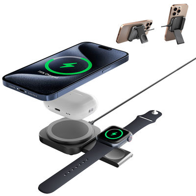 comprare 2-in-1 Viaggio Portatile Magnetico Caricabatterie Wireless Desktop Office Compatto Portatelefono Pieghevole Per Telefono Cellulare Per Orologio Per Auricolari Ricarica rapida online manufacture
