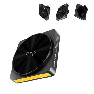 comprare QI2 Car Magnetic Wireless Charger con 9 colori luminosi e proiezione di luce ambientale online manufacture