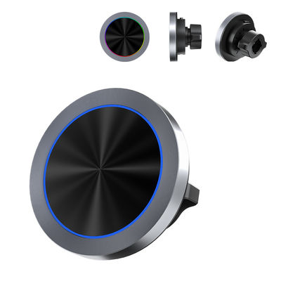 comprare Cassa di base in lega di alluminio Stazione di ricarica wireless per portatelefoni per auto con funzione di spegnimento della luce nascosta online manufacture