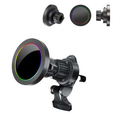 comprare Stazione di ricarica wireless con effetto luce RGB regolabile per supporto telefono auto con funzionamento con una mano online manufacture