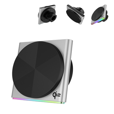 comprare Stazione di ricarica wireless in metallo, design ultrasottile, effetto luce RGB a 9 colori, aspirazione magnetica, funzionamento con una mano, ricarica rapida online manufacture