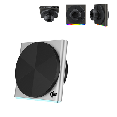 comprare QI2 Lampada pickup dal design ultrasottile, metallo, aspirazione magnetica super potente, lampada ambientale per proiezione di effetti di luce RGB a 9 colori montata su auto wireless, funzionamento con una sola mano, rotazione di 360 gradi, ricarica rapida online manufacture