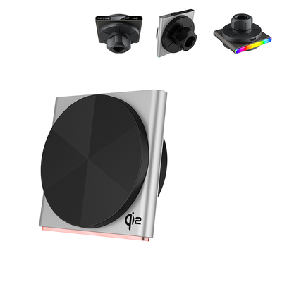 comprare 15w Wireless Charger For Cars Ultra-Thin Design 9-Color RGB Light Effect Magnetic Suction One-Hand Operation Fast Charging online manufacture