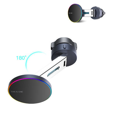 Car Wireless Charger Stand Plegabile con 9 colori di luce ambientale