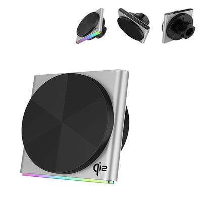 QI2 Lampada pickup dal design ultrasottile, metallo, aspirazione magnetica super potente, lampada ambientale per proiezione di effetti di luce RGB a 9 colori montata su auto wireless, funzionamento con una sola mano, rotazione di 360 gradi, ricarica rapida