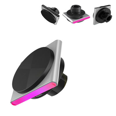 Caricabatterie senza fili Magsafe per auto 9 colori Effetto luce RGB Operazione a mano 360 gradi rotazione