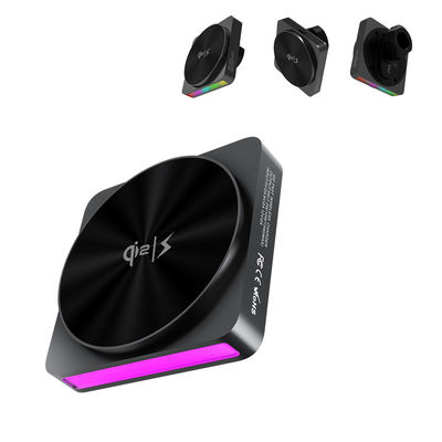 QI2 Disegno in metallo allungato in un pezzo Magsafe Car Charger wireless Car Mount 9 Colori chiari Tessura metallica completa