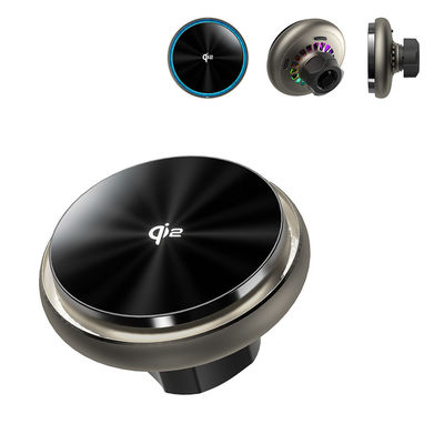 Ventilatore di raffreddamento silenzioso integrato, dissipazione rapida del calore, effetto di illuminazione del cielo stellato, più regolazioni di illuminazione, QI2 Fast Charging Magnetic Car Wireless Charging Bracket