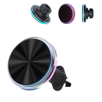 Iphone 15 Pro Max caricabatterie montatura magnetica ambientale auto con 1,7 kg forte attrazione magnetica e luci RGB personalizzabili