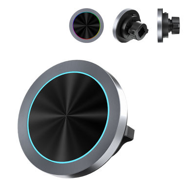 Portatelefono per auto senza fili magnetico a diametro ultra piccolo con funzionamento a una mano e ricarica rapida Effetto luce RGB