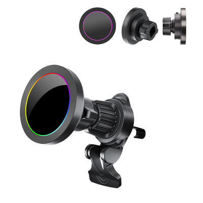 Regolabile effetto luce RGB 15w caricabatterie wireless per portatelefoni auto con struttura in lega di alluminio