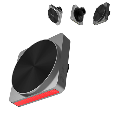 Caricabatterie Wireless Q2 Design interamente in metallo Ricarica rapida 15W Caricabatterie wireless magnetico per auto Proiezione luce ambientale