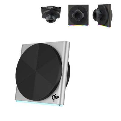 QI2 Lampada pickup dal design ultrasottile, metallo, aspirazione magnetica super potente, lampada ambientale per proiezione di effetti di luce RGB a 9 colori montata su auto wireless, funzionamento con una sola mano, rotazione di 360 gradi, ricarica rapida